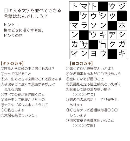 クロスワード第79回答え
