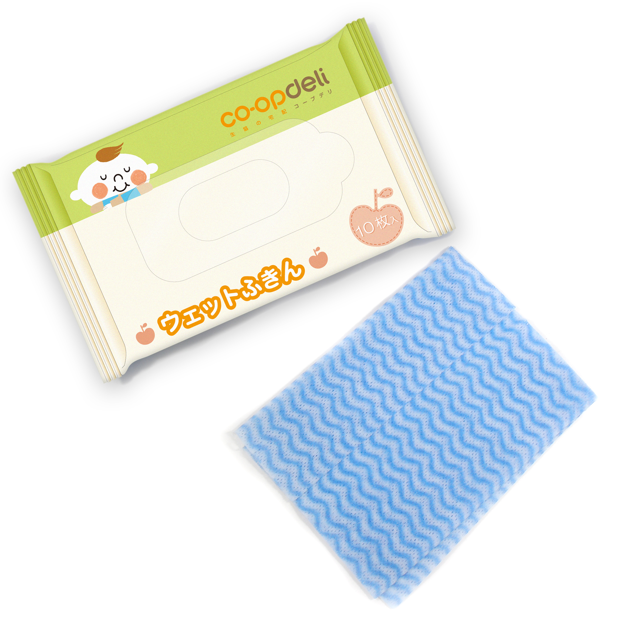 ほぺたんウエットふきん